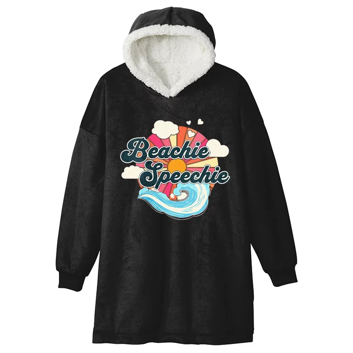 Summer Speech Therapy SLP Spring Therapist Beachie Speachie Hooded Wearable Blanket