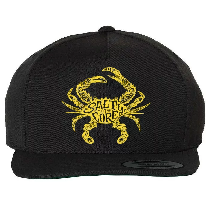 Seoulbestiesstudios Salty To The Core Crab Wool Snapback Cap