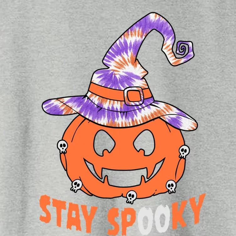 Stay Spooky Tie Dye Pumpkin Witch Lovers Halloween Costume Gift Women's Crop Top Tee