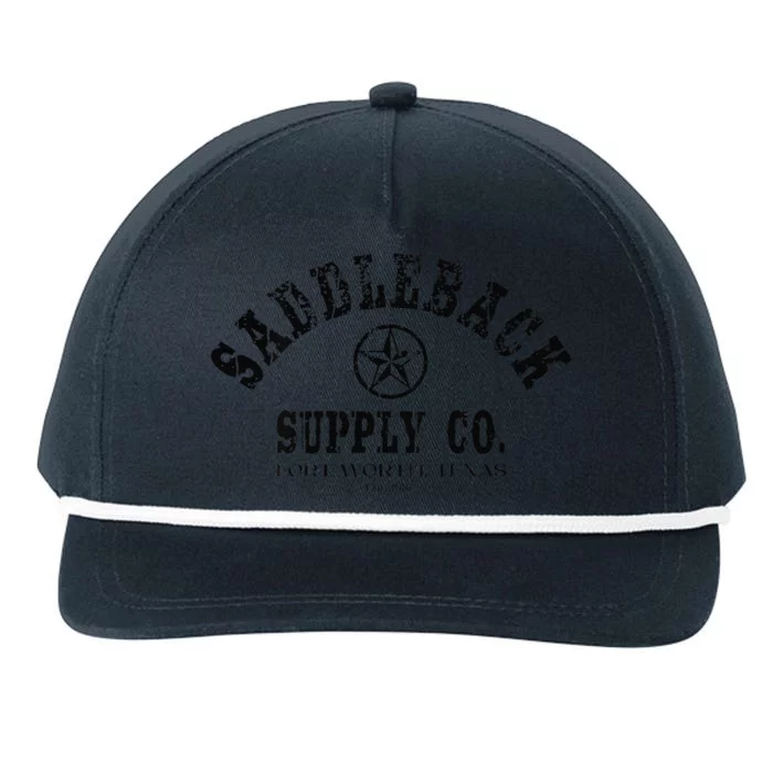 Saddleback Supply The Lone Star Black Logo Snapback Five-Panel Rope Hat