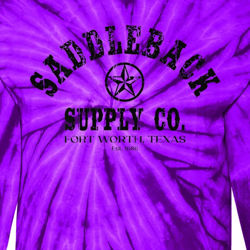 Saddleback Supply The Lone Star Black Logo Tie-Dye Long Sleeve Shirt