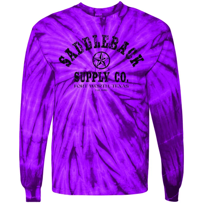 Saddleback Supply The Lone Star Black Logo Tie-Dye Long Sleeve Shirt