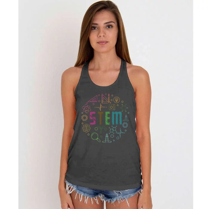 STEM Science Technology Engineering Math Teacher Gifts Women's Knotted Racerback Tank