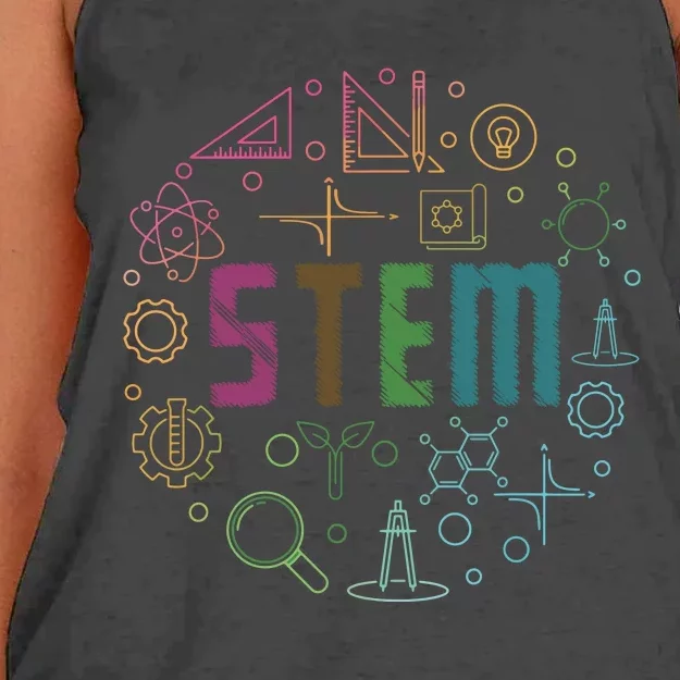 STEM Science Technology Engineering Math Teacher Gifts Women's Knotted Racerback Tank