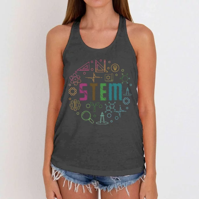 STEM Science Technology Engineering Math Teacher Gifts Women's Knotted Racerback Tank