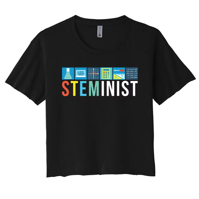 Steminist Science Technology Engineering Math STEM Women's Crop Top Tee