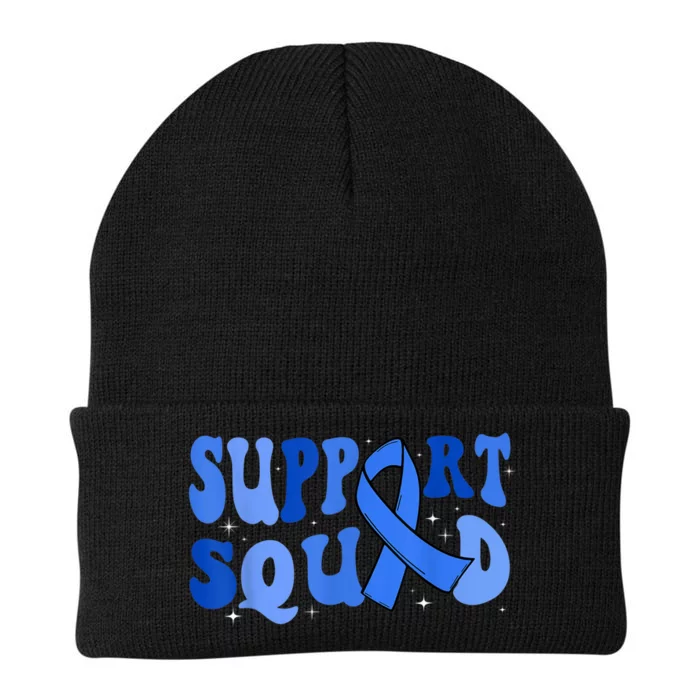 Support Squad Type 1 Diabetes Awareness T1D Blue Ribbon Knit Cap Winter Beanie