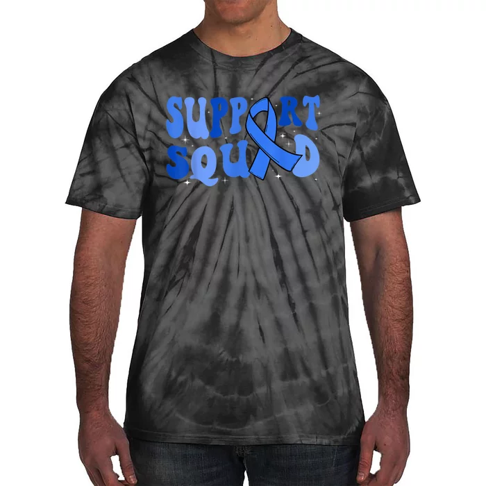 Support Squad Type 1 Diabetes Awareness T1D Blue Ribbon Tie-Dye T-Shirt