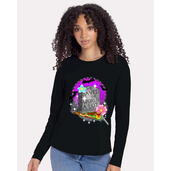 She Saved The World Womens Cotton Relaxed Long Sleeve T-Shirt