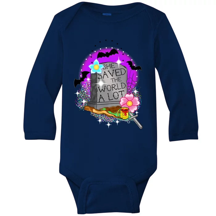 She Saved The World Baby Long Sleeve Bodysuit