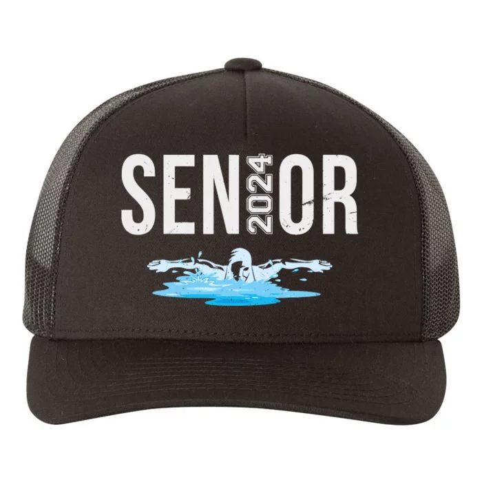 Senior Swim Team Member Class Of 2024 Swimmer Vintage Yupoong Adult 5-Panel Trucker Hat