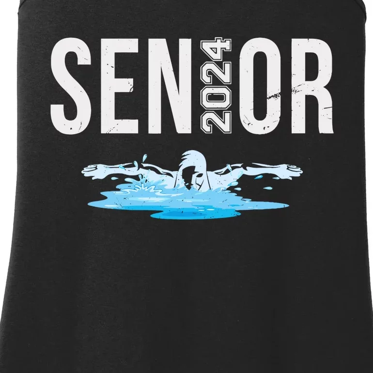 Senior Swim Team Member Class Of 2024 Swimmer Vintage Ladies Essential Tank