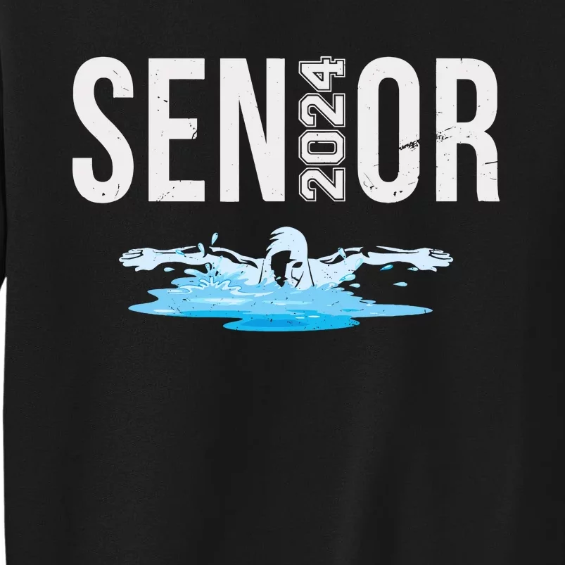 Senior Swim Team Member Class Of 2024 Swimmer Vintage Tall Sweatshirt