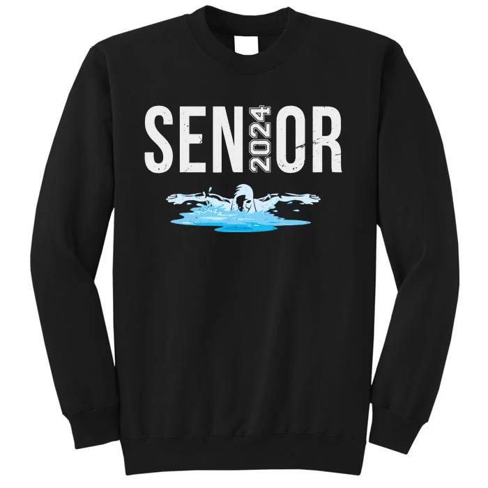 Senior Swim Team Member Class Of 2024 Swimmer Vintage Tall Sweatshirt