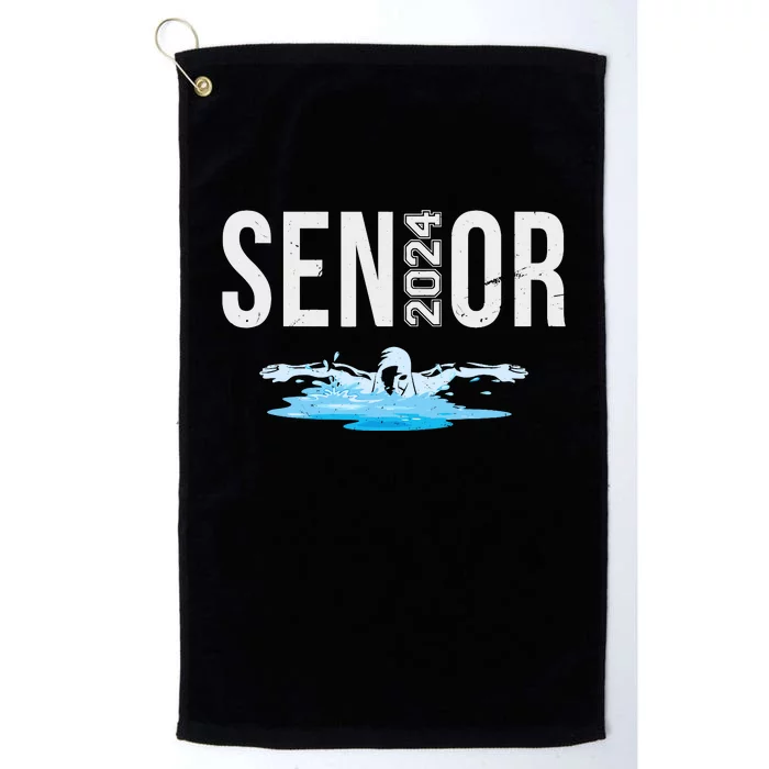 Senior Swim Team Member Class Of 2024 Swimmer Vintage Platinum Collection Golf Towel