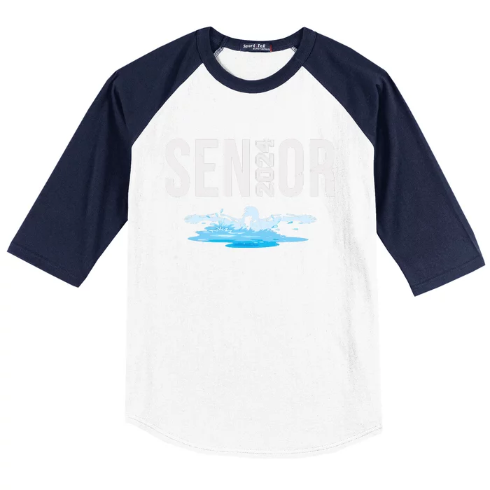 Senior Swim Team Member Class Of 2024 Swimmer Vintage Baseball Sleeve Shirt