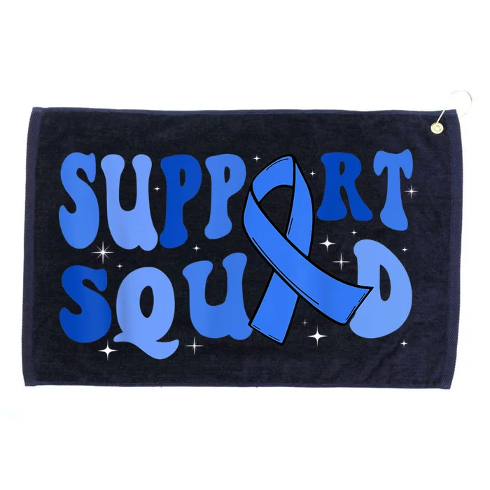 Support Squad Type 1 Diabetes Awareness T1D Blue Ribbon Grommeted Golf Towel