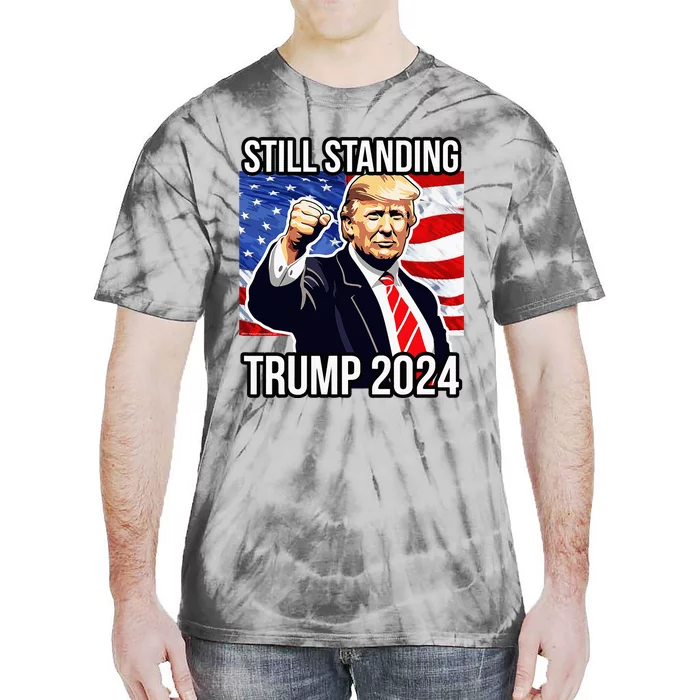 Still Standing Trump 2024 Rally Fist Pump Usa Donald Trump Tie-Dye T-Shirt