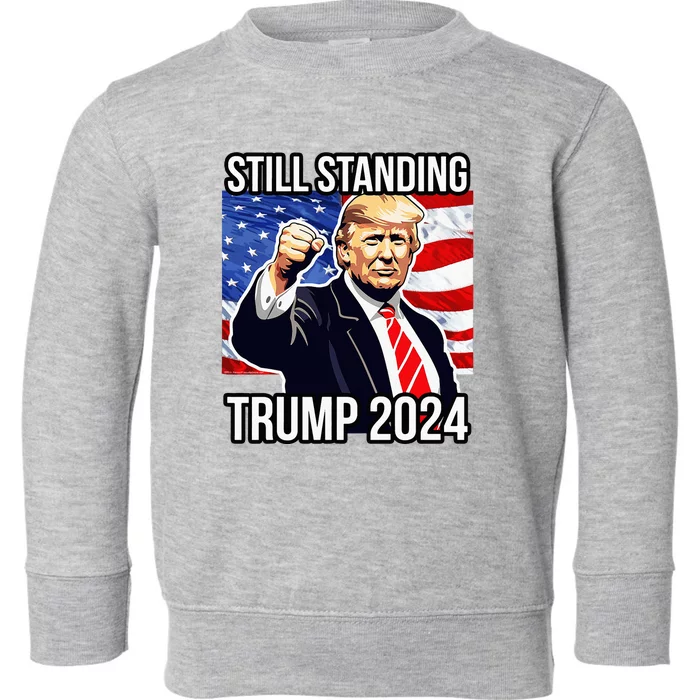 Still Standing Trump 2024 Rally Fist Pump Usa Donald Trump Toddler Sweatshirt