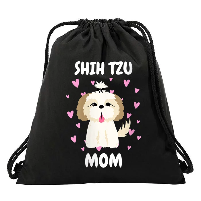 S Shih Tzu Mom Mummy Mama Mum Mommy MotherS Day Mother Owner Vneck Drawstring Bag