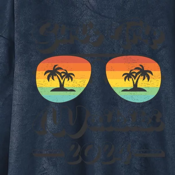 Summer Sunglass Trip 2024 Hawaii Waikiki Beach Gift Hooded Wearable Blanket