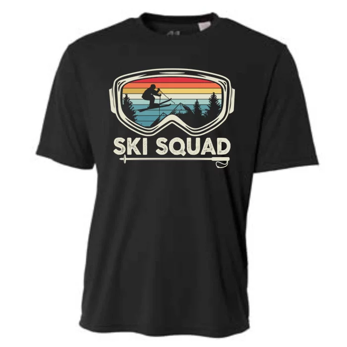 Ski Squad Team Retro Sunset Ski Lover Skier Vintage Skiing Cute Gift Cooling Performance Crew T-Shirt