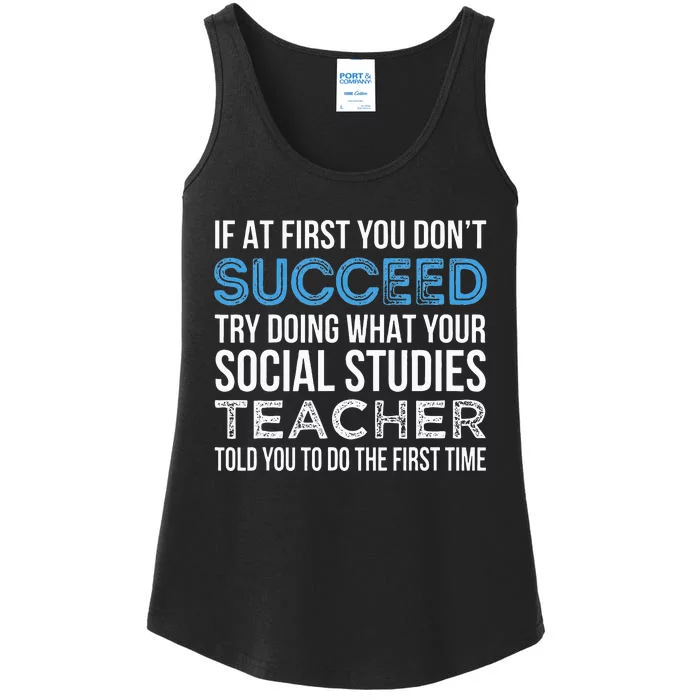 Social Studies Teacher Gift Funny Ladies Essential Tank