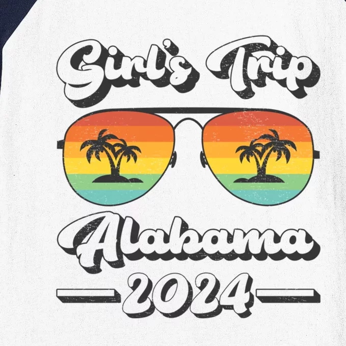 Summer Sunglasses Trip 2024 Alabama Beach Gift Baseball Sleeve Shirt