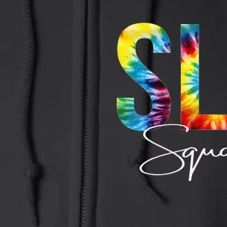 SLP Squad Tie Dye Appreciation Day Hello Back To School Full Zip Hoodie