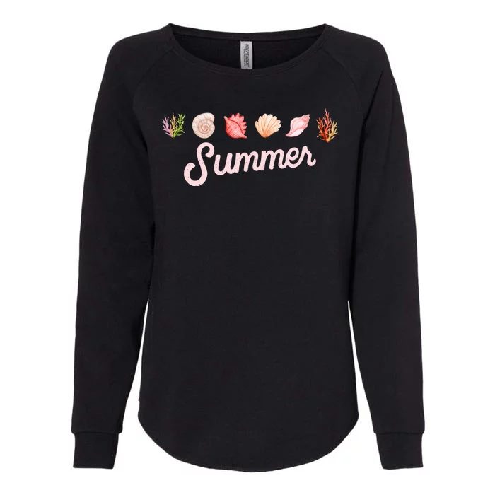 Summer Seashell Tropical Womens California Wash Sweatshirt