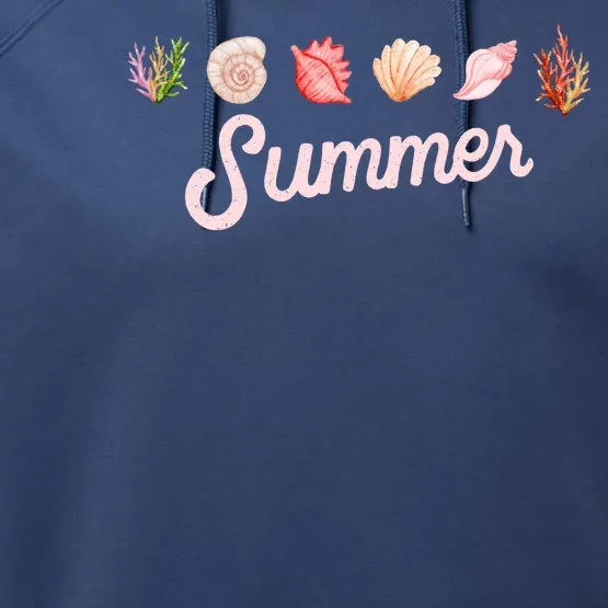 Summer Seashell Tropical Performance Fleece Hoodie