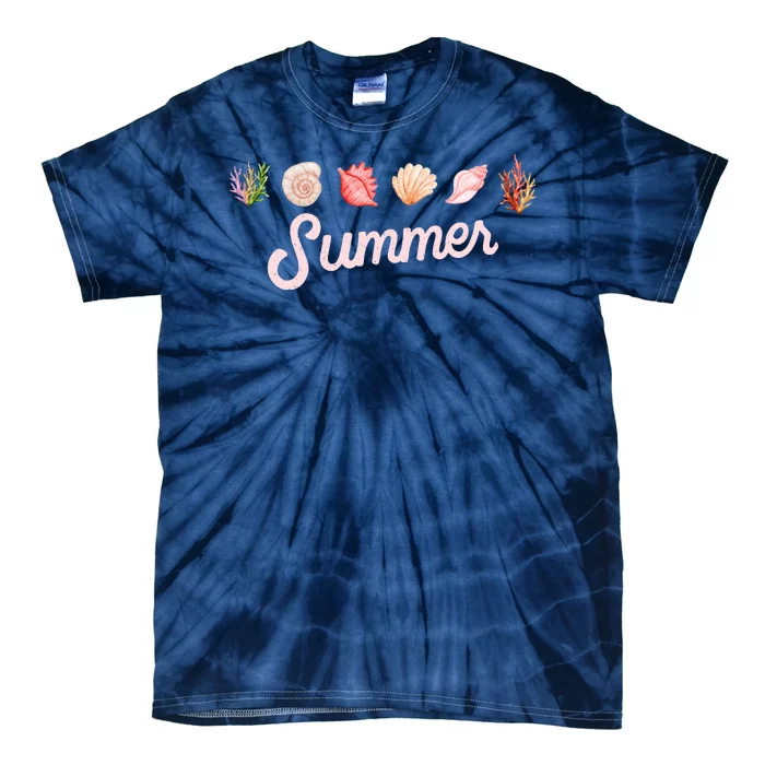 Summer Seashell Tropical Tie-Dye T-Shirt