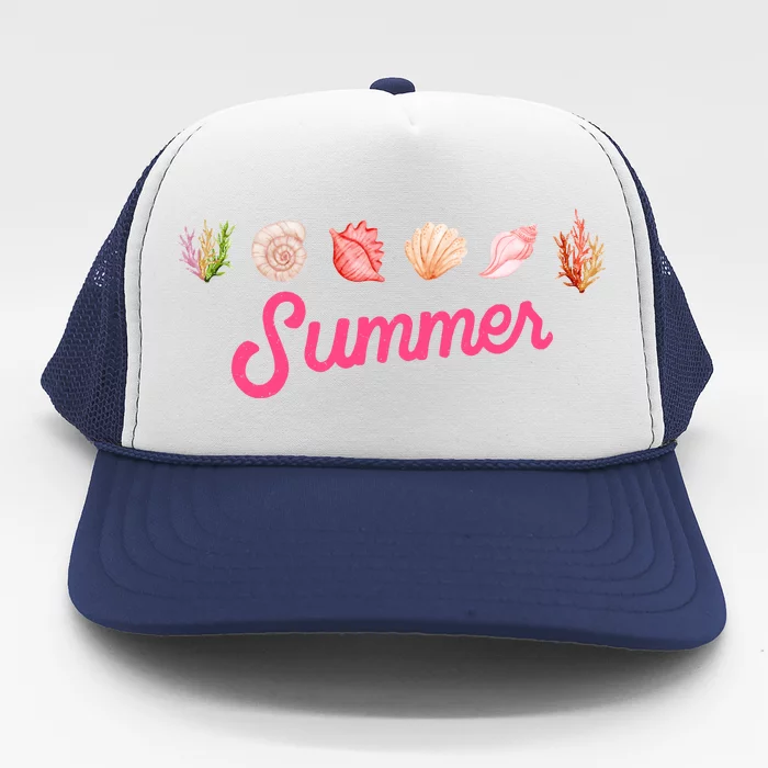 Summer Seashell Tropical Trucker Hat