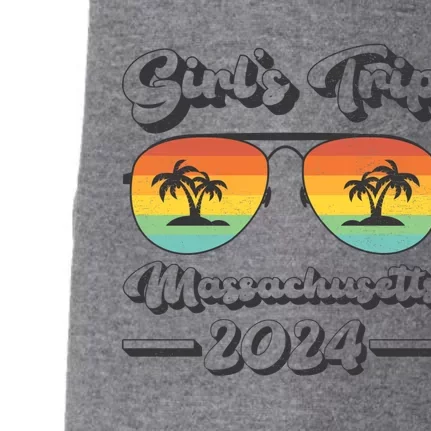 Summer Sunglasses Trip 2024 Massachusetts Beach Gift Doggie 3-End Fleece Hoodie