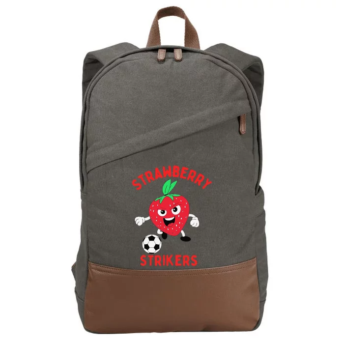 Strawberry Soccer Team Cotton Canvas Backpack