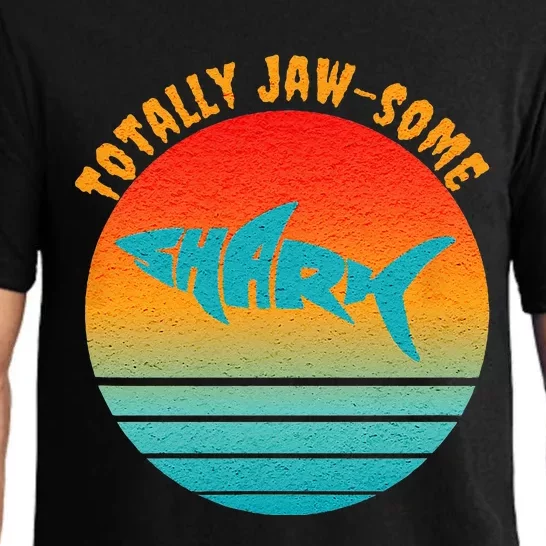 Shark Sunset Totally Jaw Some Awesome Beach Love Ocean Life Pajama Set