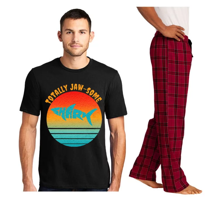 Shark Sunset Totally Jaw Some Awesome Beach Love Ocean Life Pajama Set