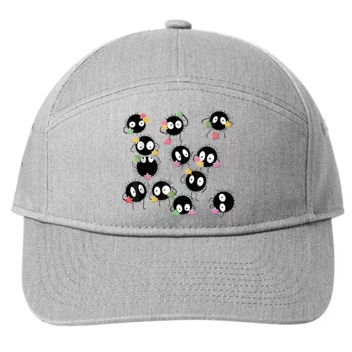 Sootballs Susuwatari The Soot Sprites For Anime Lovers 7-Panel Snapback Hat