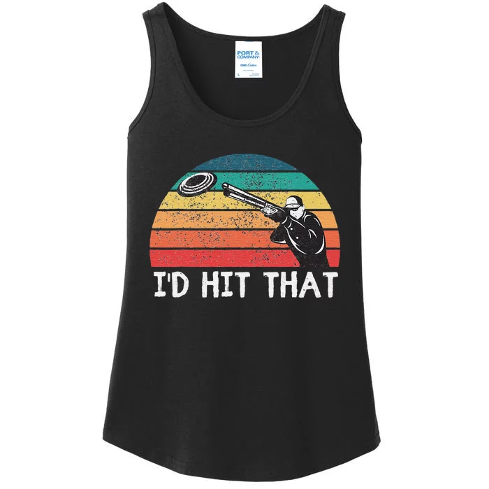 Skeet Shooting Trap Sporting Clay Target I'd Hit That Ladies Essential Tank