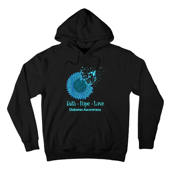 Support Squad Type 1 Diabetes Awareness T1D Blue Ribbon Tall Hoodie