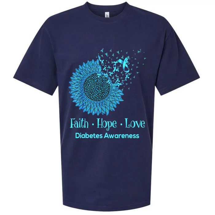 Support Squad Type 1 Diabetes Awareness T1D Blue Ribbon Sueded Cloud Jersey T-Shirt