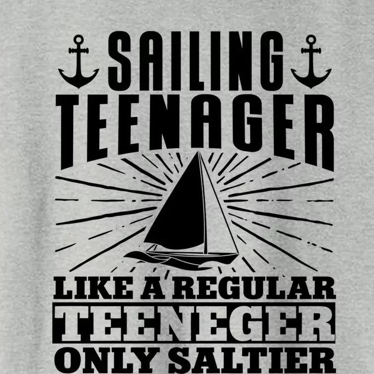 Sailboat Sailing Teenager Boat Boating Gift Women's Crop Top Tee