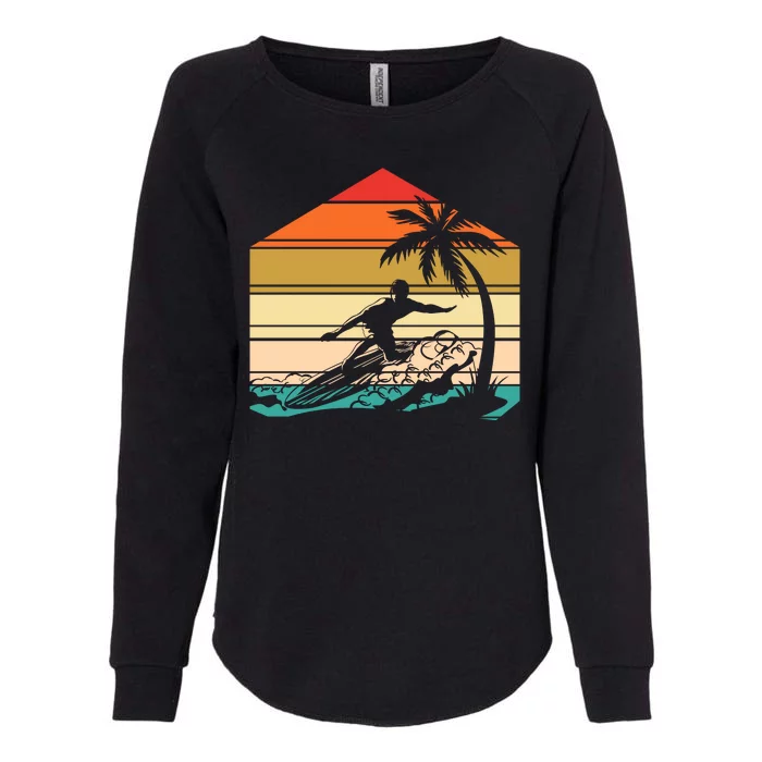 Surfer Summer Tropical Sunset Womens California Wash Sweatshirt