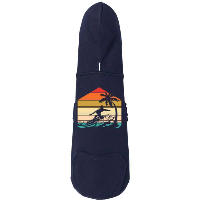 Surfer Summer Tropical Sunset Doggie 3-End Fleece Hoodie