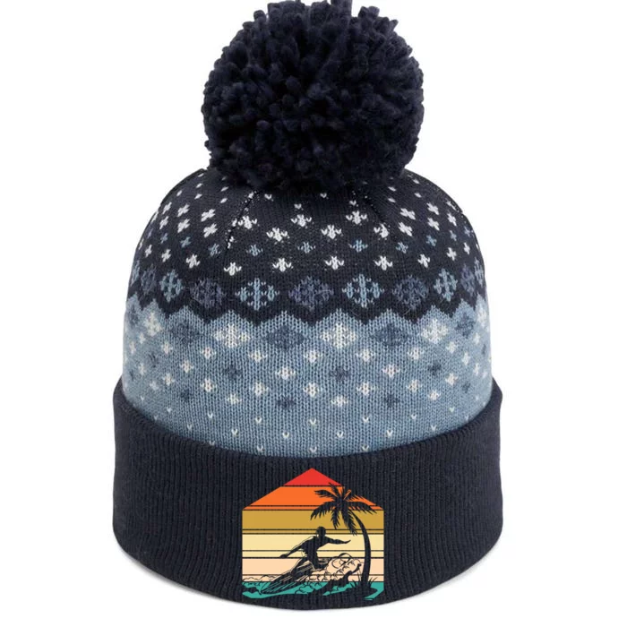 Surfer Summer Tropical Sunset The Baniff Cuffed Pom Beanie