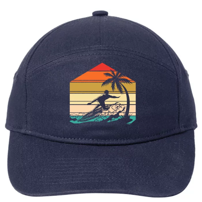 Surfer Summer Tropical Sunset 7-Panel Snapback Hat