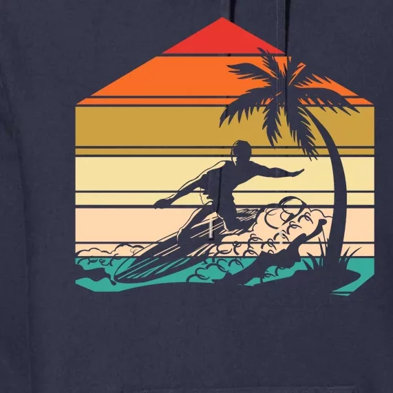 Surfer Summer Tropical Sunset Premium Hoodie