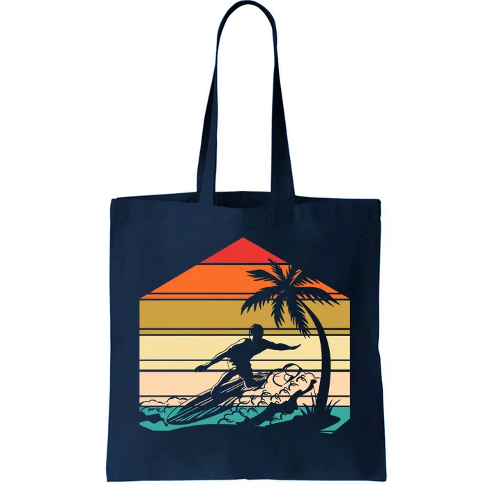 Surfer Summer Tropical Sunset Tote Bag