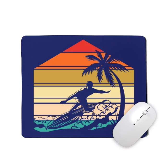 Surfer Summer Tropical Sunset Mousepad