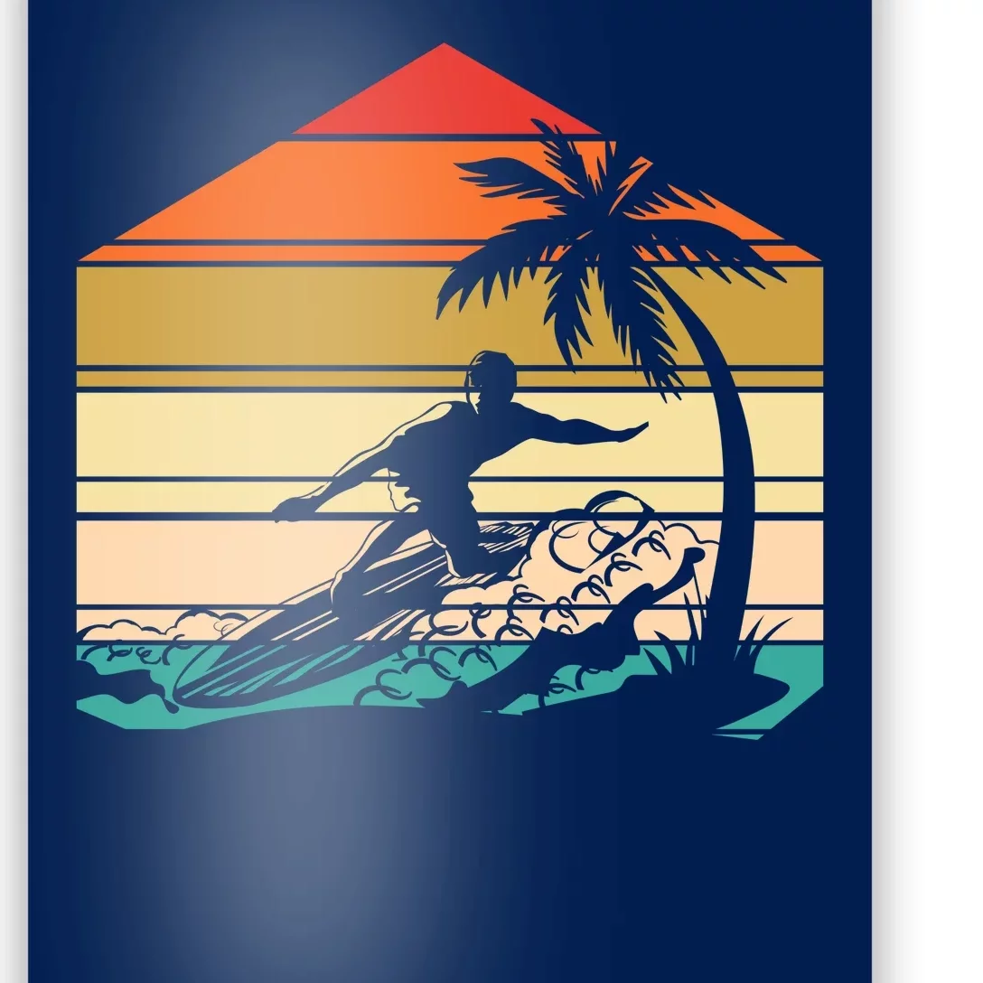 Surfer Summer Tropical Sunset Poster